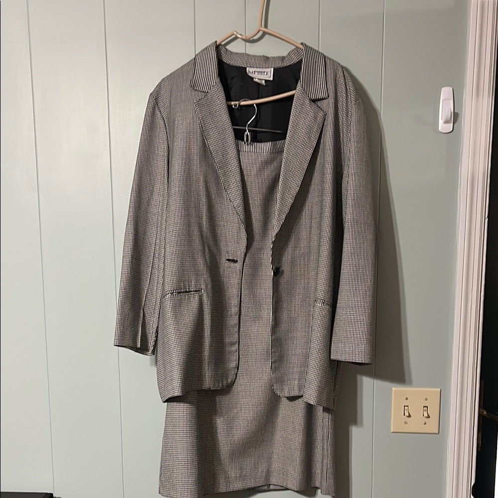 Michele Black and White Blazer Professional Suit